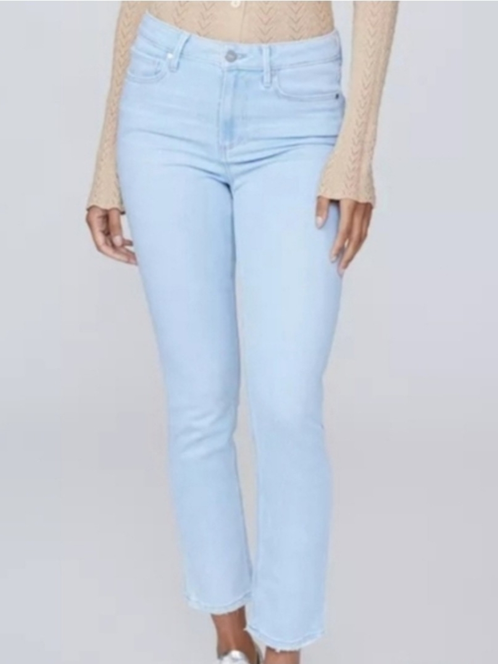 Express Jean Women High Rise Straight Cropped Size 2 Blue Denim Jeans